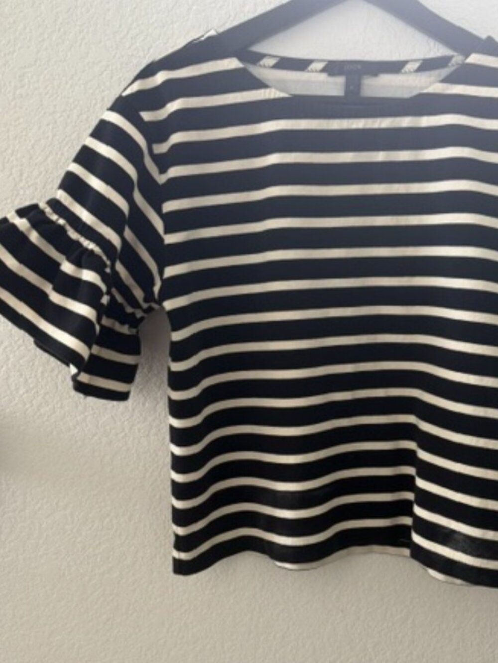 J.Crew Mariner Cloth Ruffle-Sleeve Top  (Small)